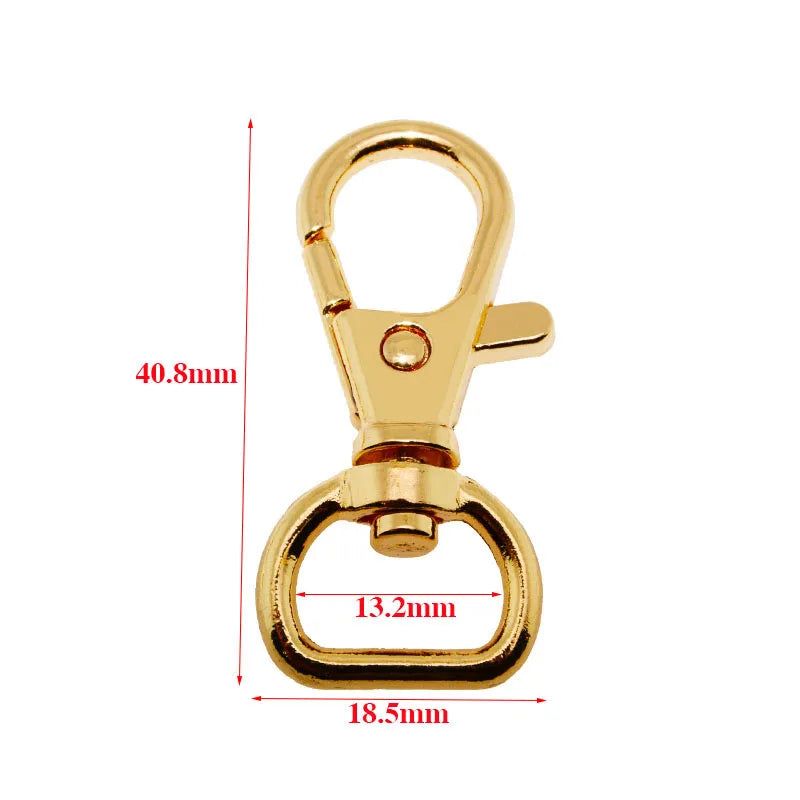 MZ Professional Classic Custom Logo Carabiners High Quality Zinc Alloy Swivel Metal Snap Hooks for Handbags Rotating Clasp Clip