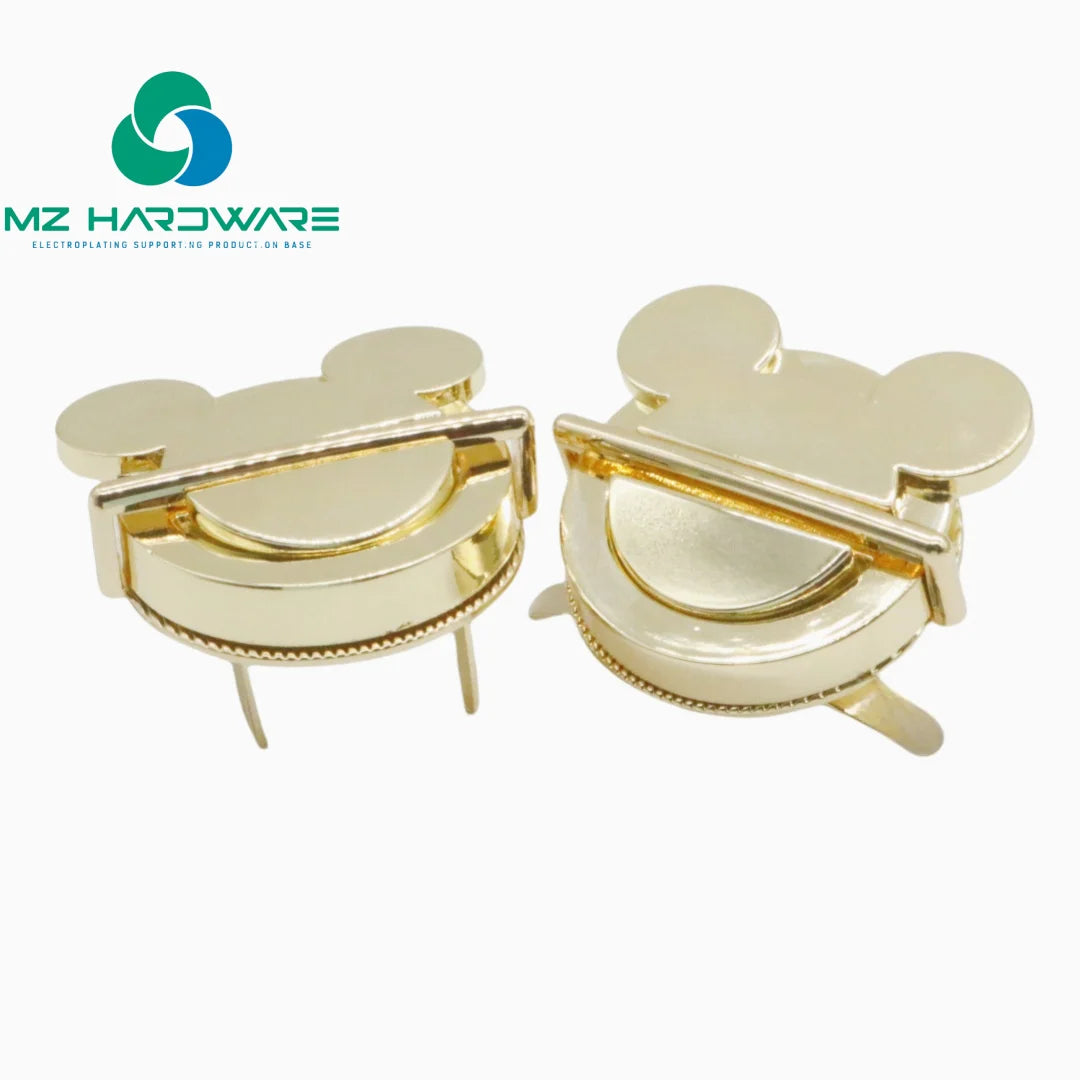 Luxury Metal Hardware Accessories for Handbags Oval Turn Lock and Chain Oval Metal Tag for Bag Making