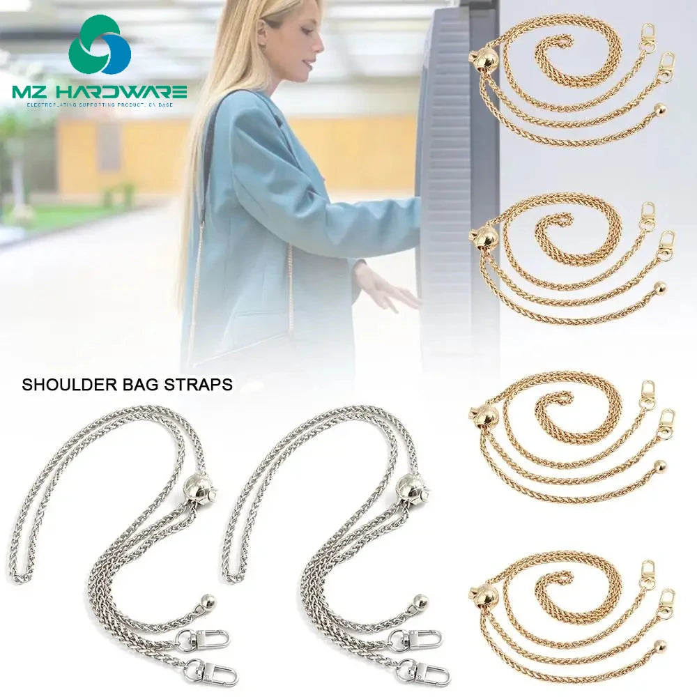 MZhardware120cm Fashion Adjustable Gold Bead Ball Bag Metal Chain All-match Bag Accessories Strap Transfer Bead Bag Chain