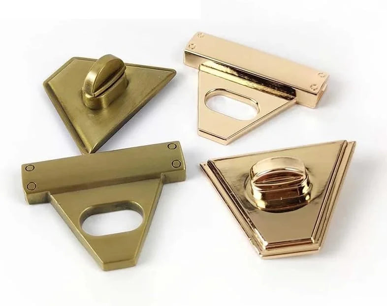 MZhardware Luxury High Quality Handbag Clasp Closure Tuck Lock for Bags Luggage Plated Finish Chain Strap Carton Packed