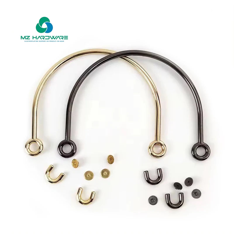 Most Popular Tote Bag Metal Rings Handle Hardware Accessories Handles for Bag Parts Purse Clasp U Shape Handles