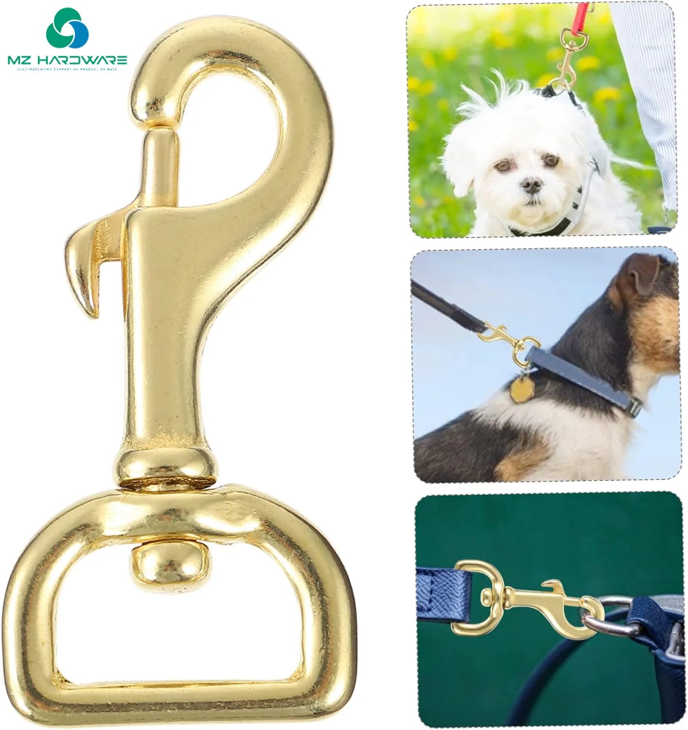Professional Classic Style Bag Accessories Copper Lobster Swivel Clasp Buckle Leather Snap Hook for Keychain Handbag Strap