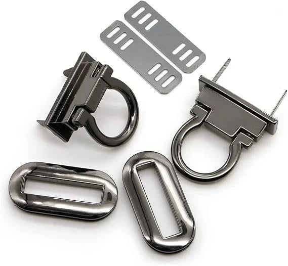Ring Turn Lock Clasp Purse Closure Twist Locks Fasteners Clip Clasp Buckles for DIY Handbag and  Closure Purse Making Supplies
