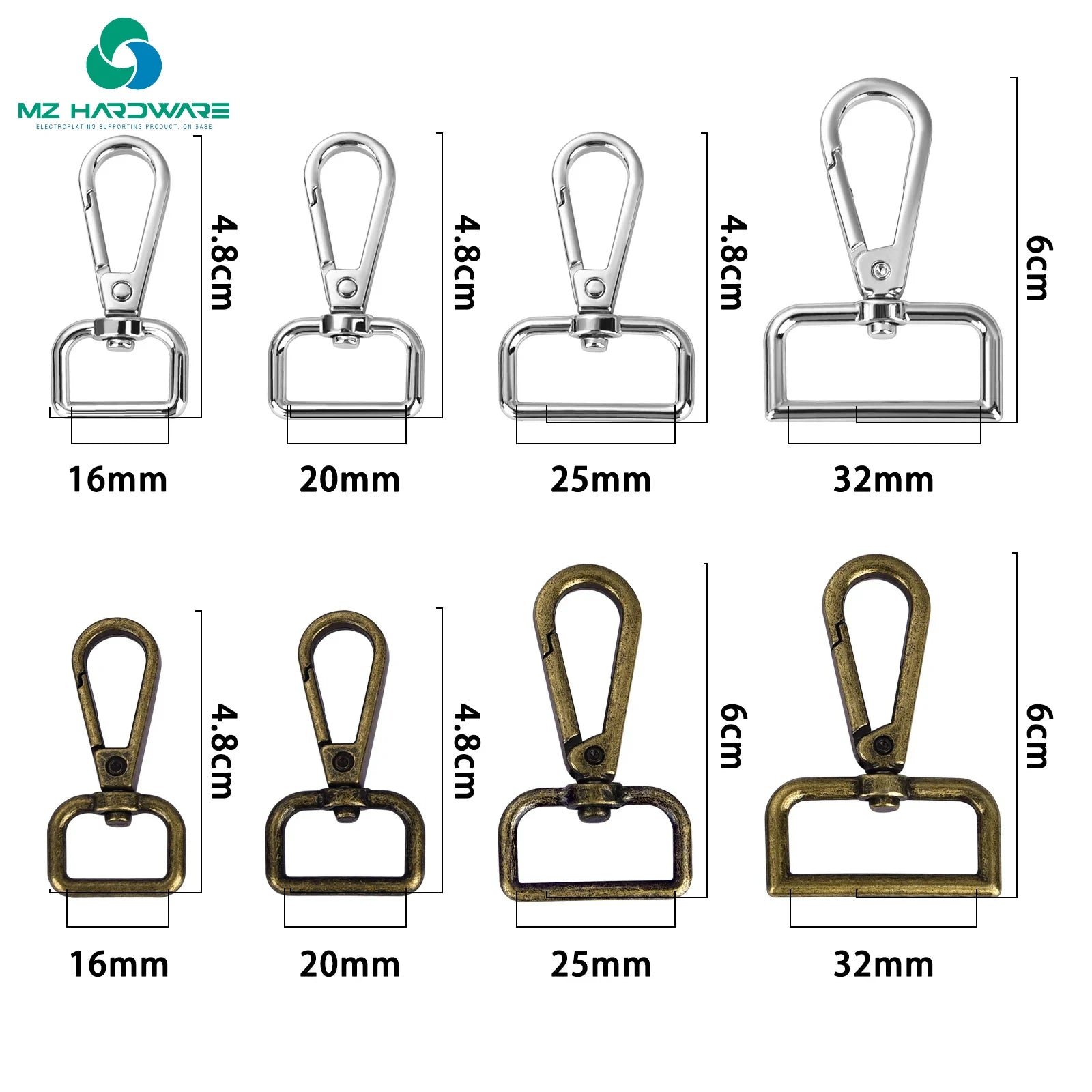 Swivel Clasps Alloy Metal Lanyard Snap Hooks Clip Hook for Keychain Bag Key Rings Jewelry Making Craft Sewing Accessories
