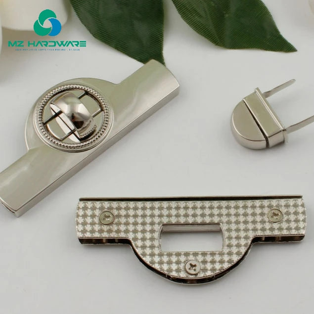High Quality Silver Bag Lock Accessories Twist Turn Clasp for DIY Crafts Hardware Bags Accessory