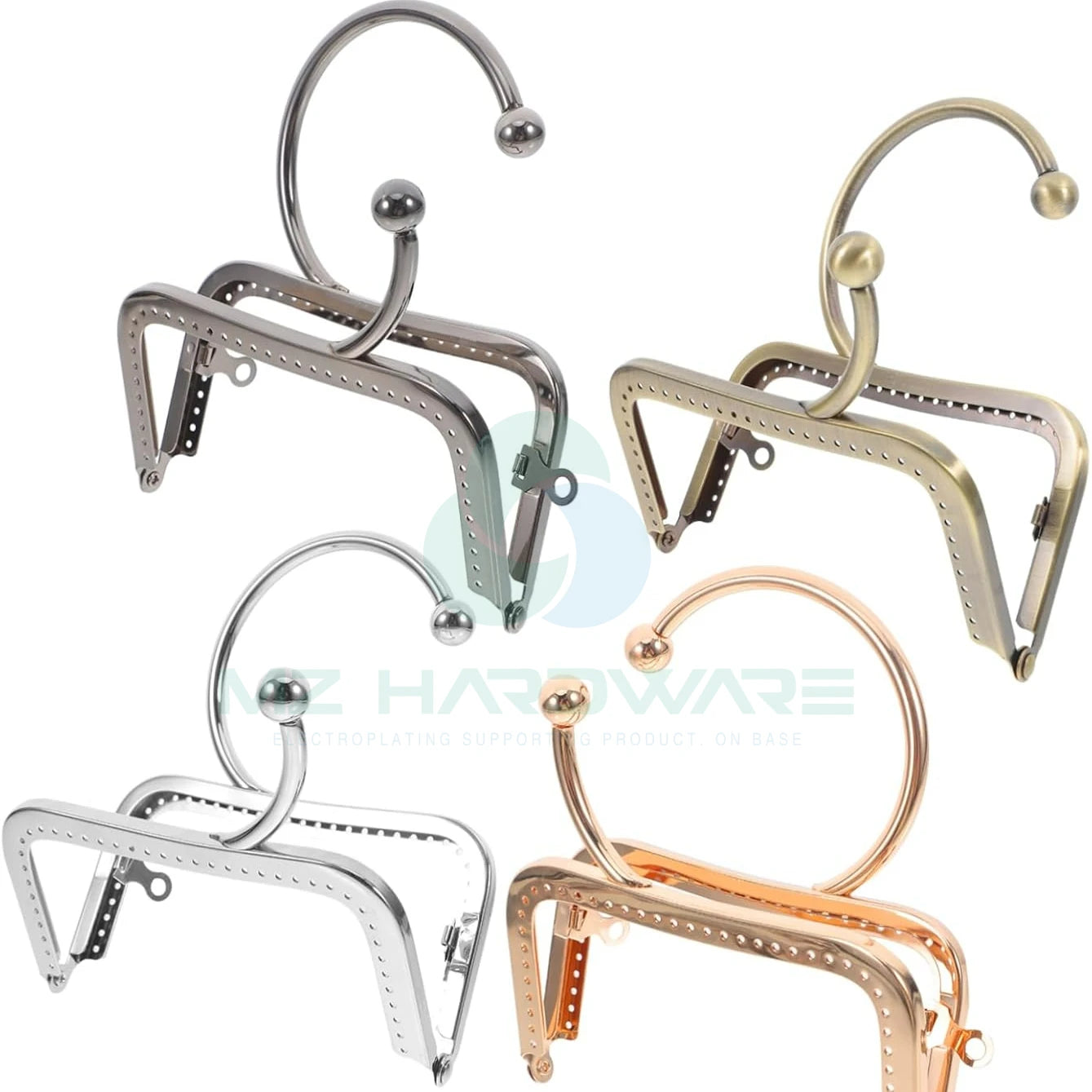 MZ 12.5cm Metal Purse Handle Frames for DIY Handbag Repair Elegant Smooth Grip Fixed Carry Handle for Bag Making Accessories