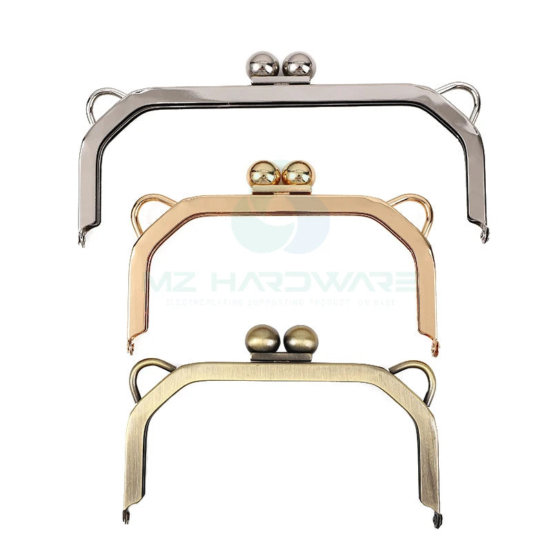 MZhardware High Quality 14cm (6 Inch) Purse Frame Kiss Lock Screws Retro Clutch Purse Frame Making DIY Handmade Bag Accessories