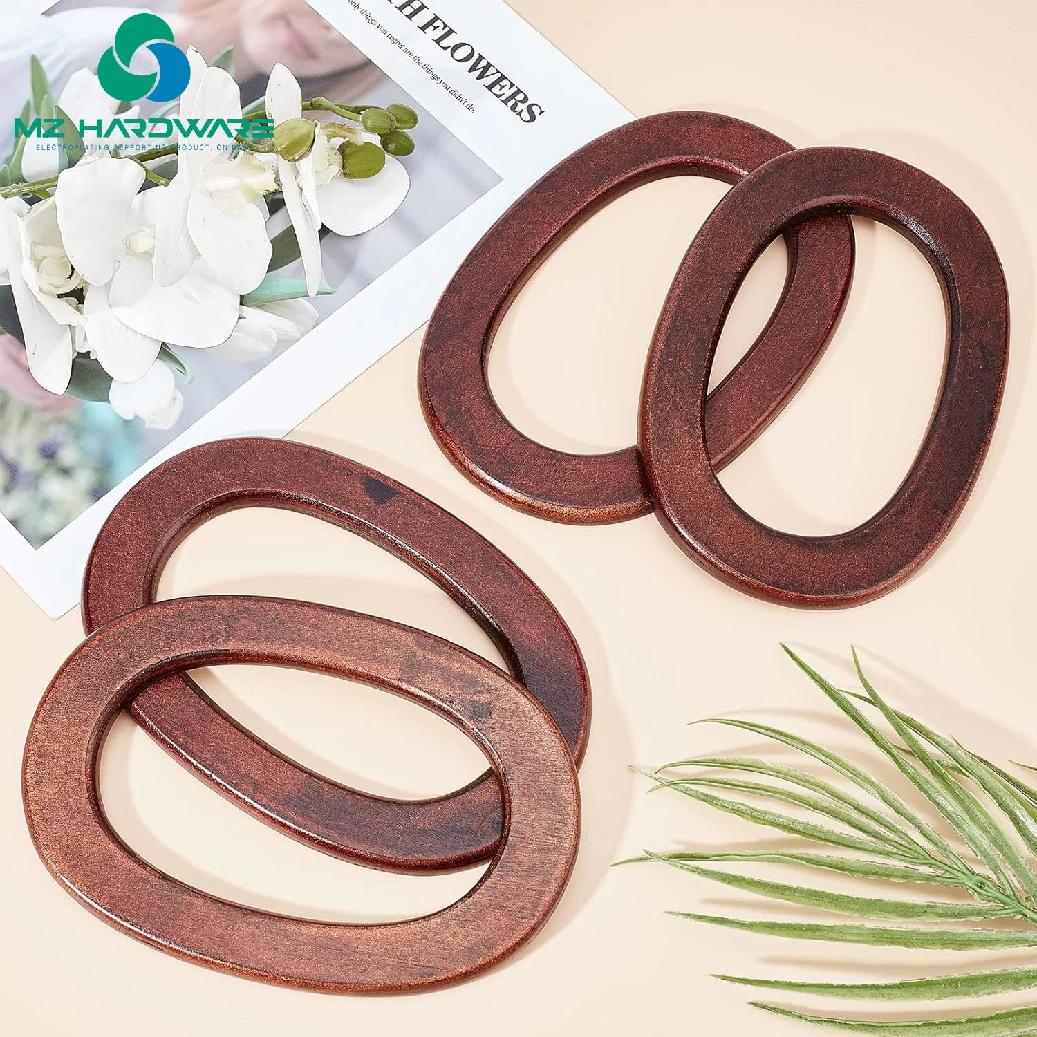 Oval Handbag Handle, Wooden Purse Handles Replacement Handmade Bag Purse Making Handles Decorative Handbag
