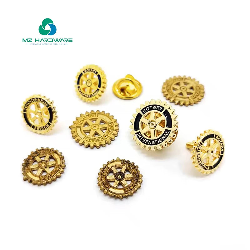Metal Club Pin Crafts Manufacturers Gold Round Rotary International Metal Enamel Badge Rotary Lapel Pin