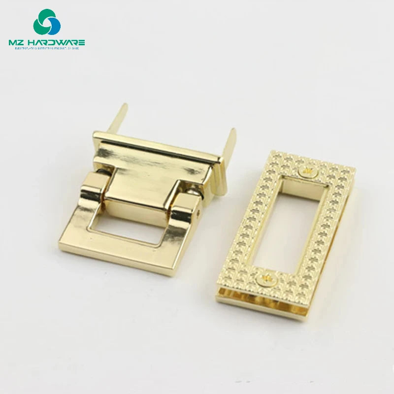 MZhardware High Quality Twist Lock Turn Handbag Hardware Accessories Professional Square Metal Buckle for Handbags