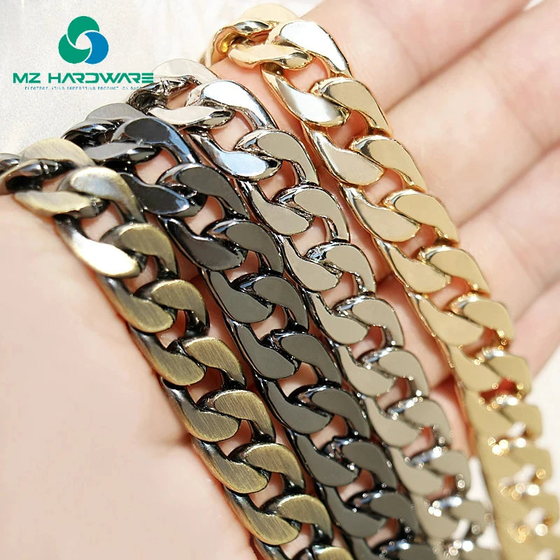 MZ High Quality Metal Flat Flattened Single Shoulder Strap DIY Bag Chain Accessories Replaceable Crossbody Bag Chain