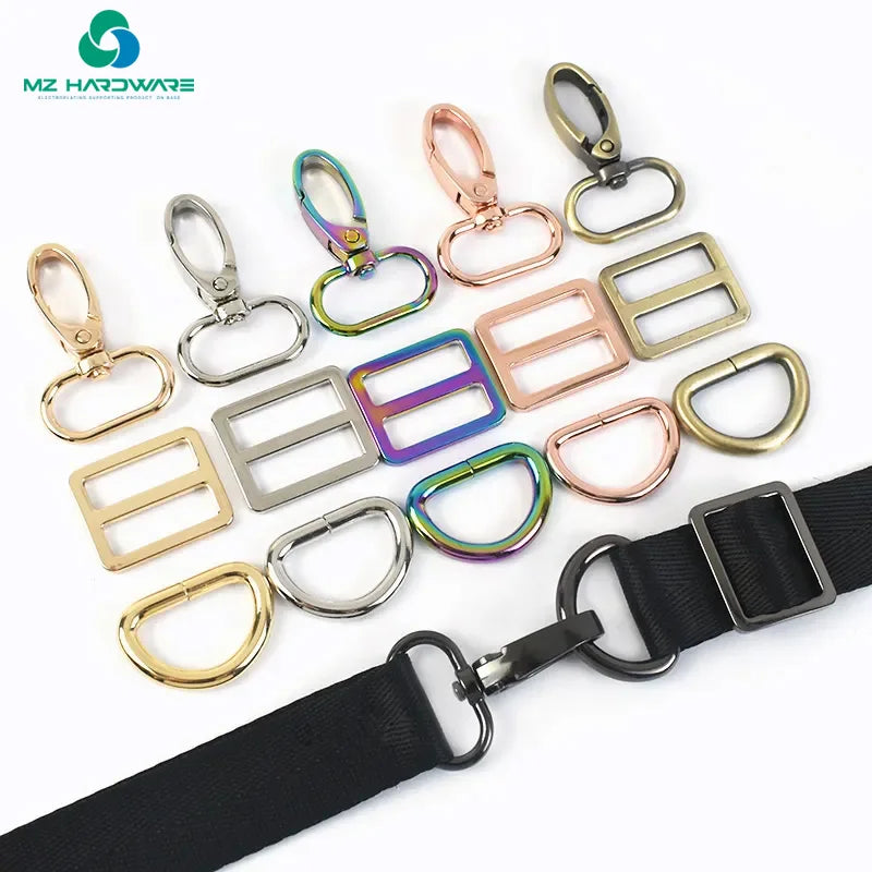 Rainbow Metal Swivel Claw Clasps,Dog Collar Hardware Adjuster Backpack Buckles Webbing Purse Hardware d Ring Belt