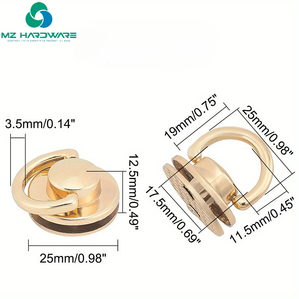 MZhardware Round Head Buttons with D Ring Alloy Purse Suspension Clasp PU Leathercraft Backpack Making Accessories