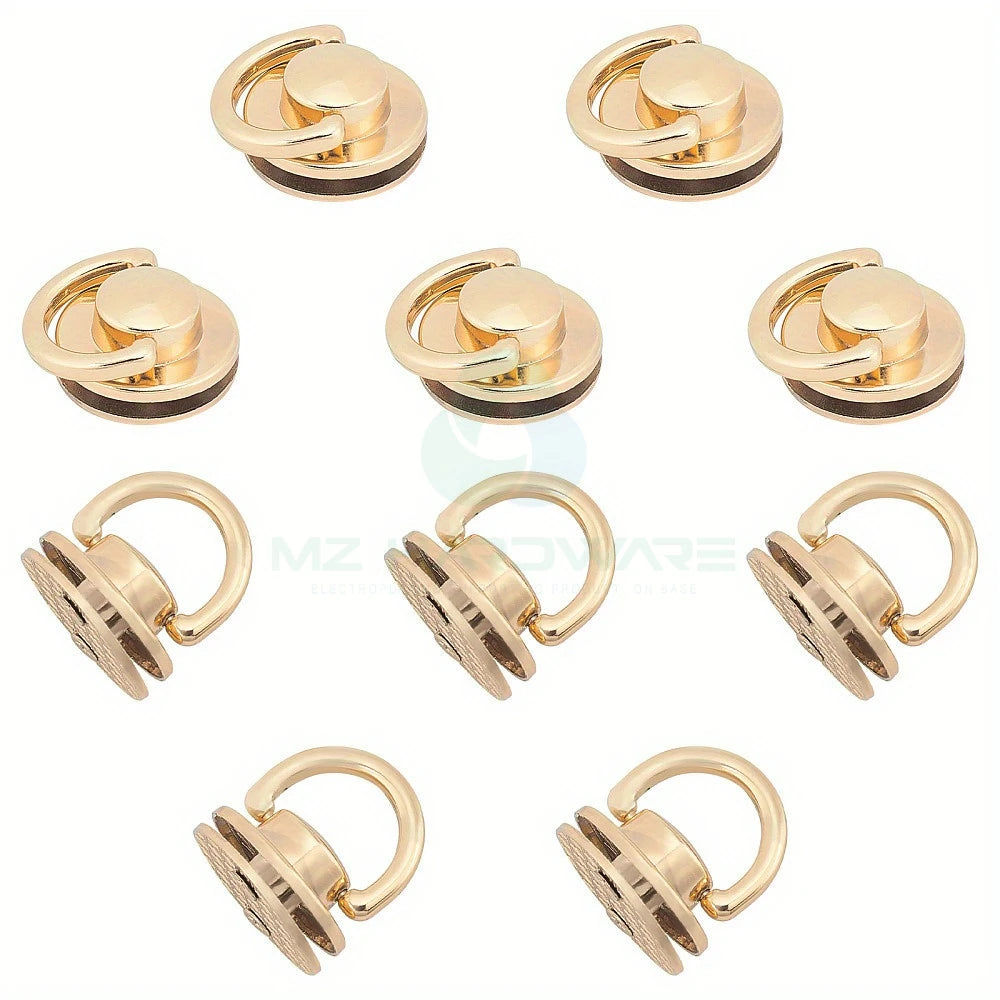 MZhardware Round Head Buttons with D Ring Alloy Purse Suspension Clasp PU Leathercraft Backpack Making Accessories