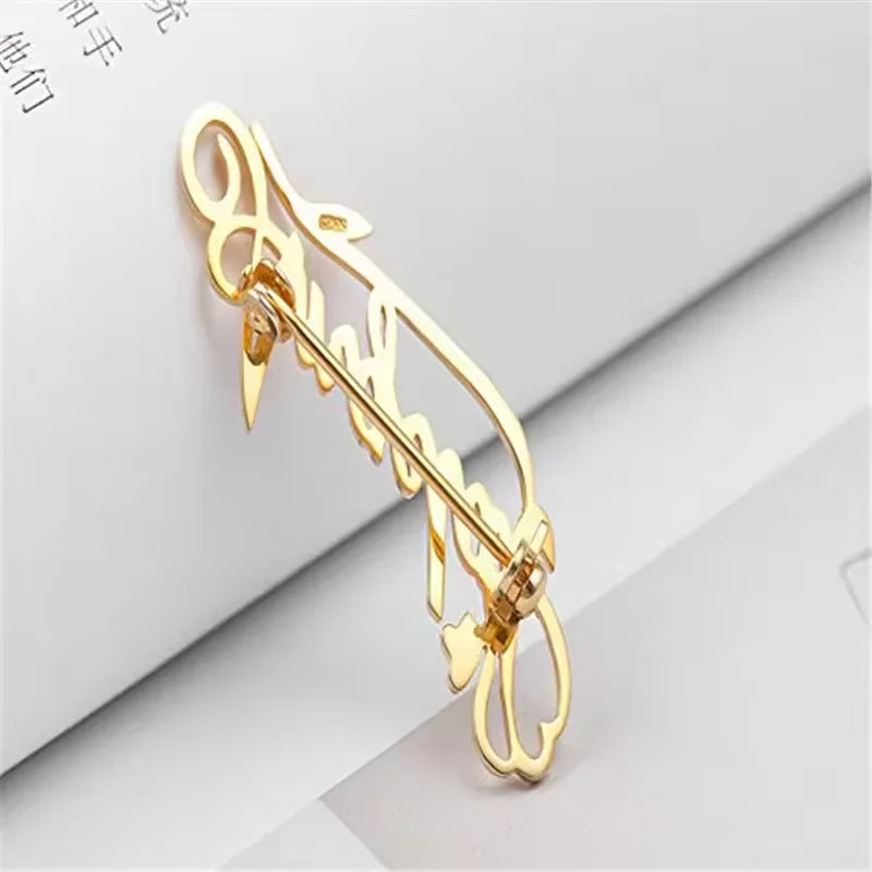 Hot Sale High Quality Letters Metal Lapel Pin Custom Brand Logo Letter Lapel Pin Badge for Gifts