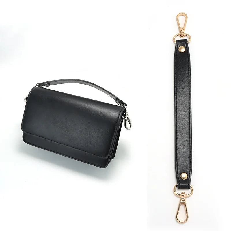 Leather Bag Strap Wholesale Metal Chain Bag Accessories Solid Color PU Leather Portable Leather Belt Short Strap for Handbag