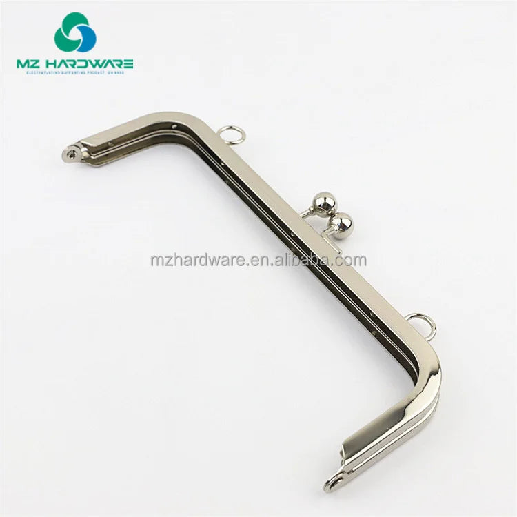 MZ Hardware Luxury Metal Purse Frame Hand Bags with Square Buckle and Kiss Clasp Waterproof and Portable Clutch Bag