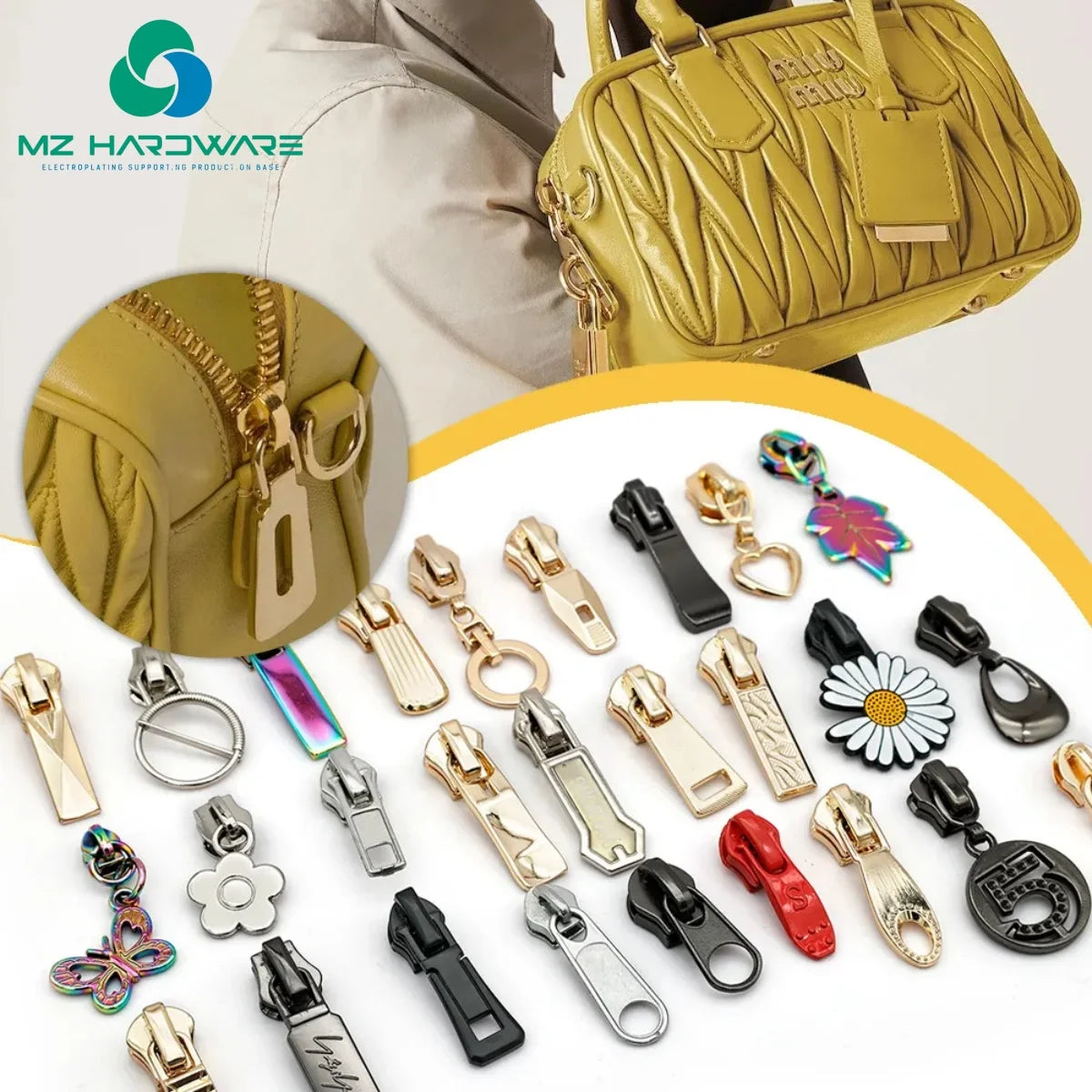 Wholesale Price Stainless Steel Zipper Sliders Zipper Pull Lock Head Zipper Slider and Puller for Bag Accessories