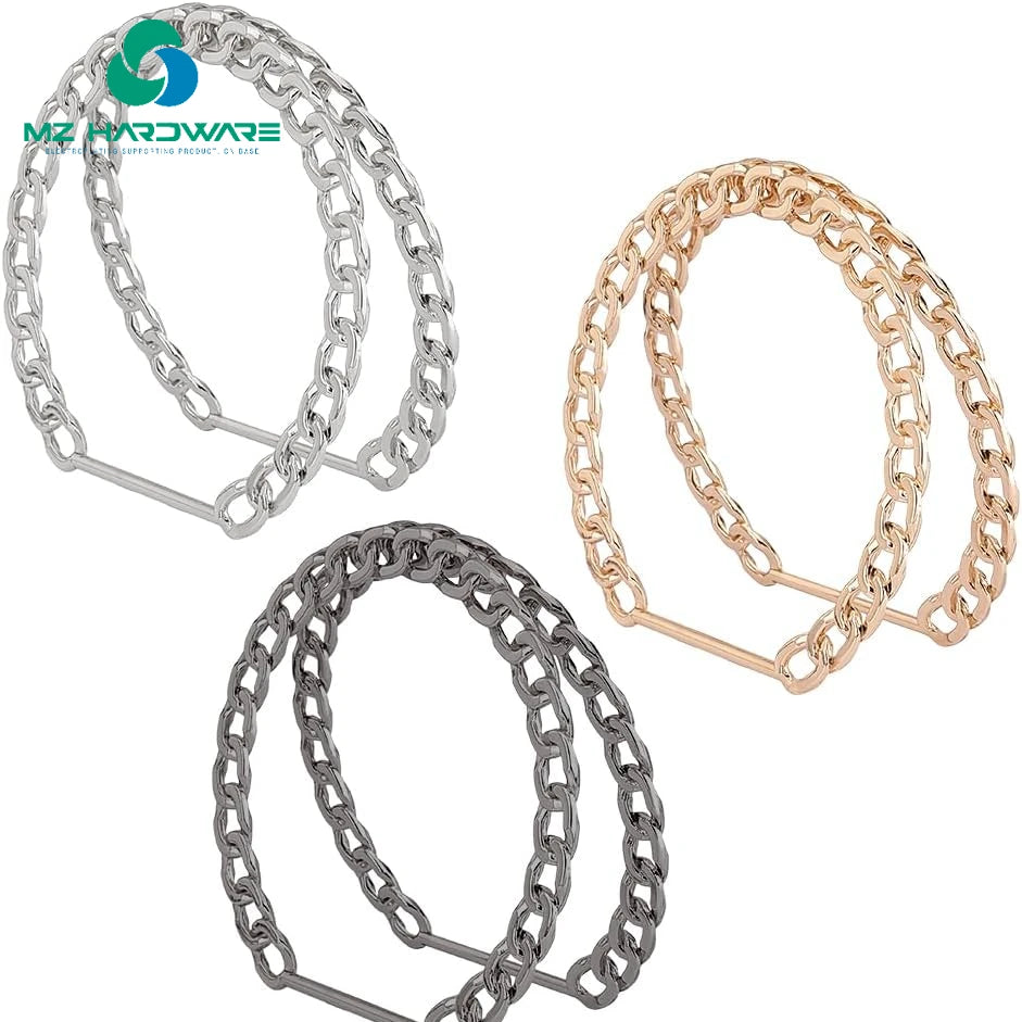 MZhardware Wholesale Metal Hand-held Semi-circular Hand-held Zinc Alloy Chain Handle DIY Handmade Beach Bag
