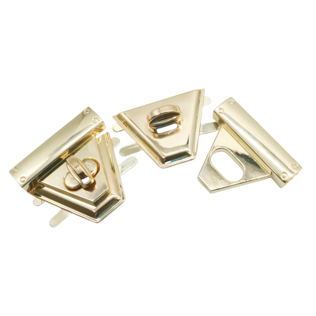 MZhardware Luxury High Quality Handbag Clasp Closure Tuck Lock for Bags Luggage Plated Finish Chain Strap Carton Packed