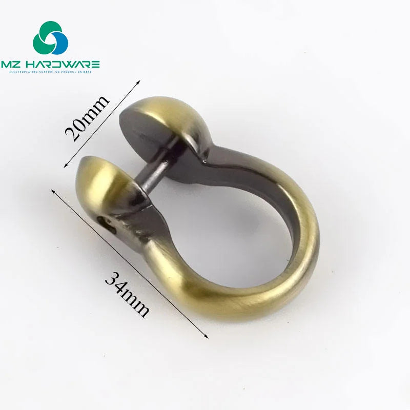 Mzhardware BF004 34*20mm D Ring Buckle Detachable Screw Clip Buckle DIY Luggage Handbag Hardware Crafts Accessories D Ring Metal