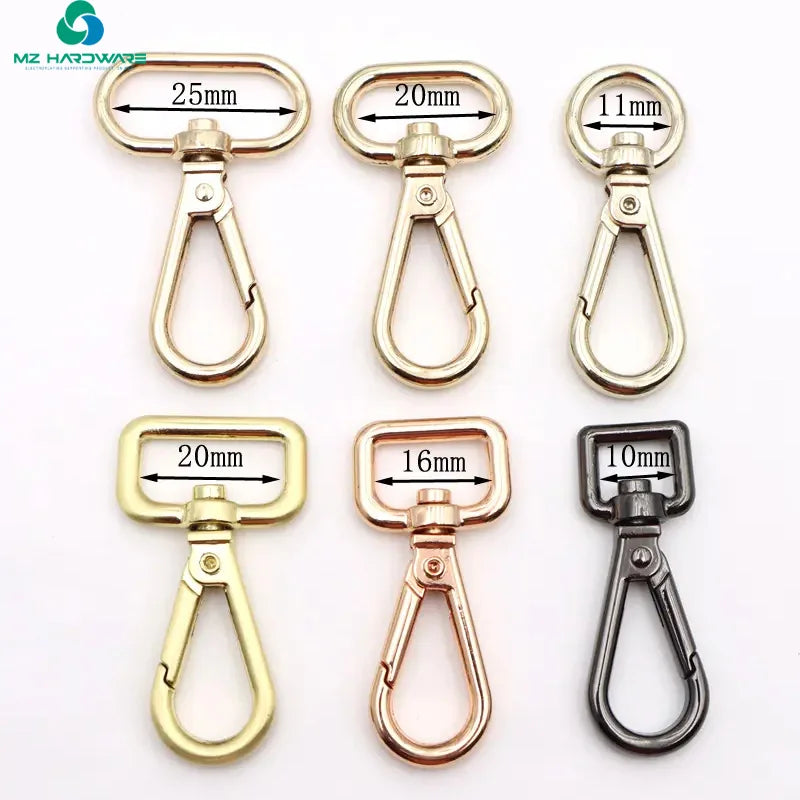 Luxury Waterproof Zinc Alloy Metal Swivel Carabiner Snap Hook Different Sizes Bag Clasp for Dog Leash Lanyard & Key Chain
