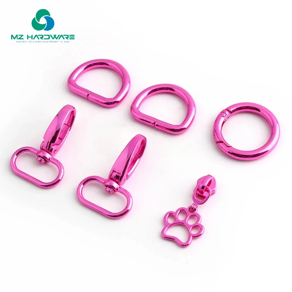 High QualityPink Bag Strap Hook Buckle Metal Slider Puller for Handbag Purse Swivel Clasp Hook D Ring O Ring Accessories