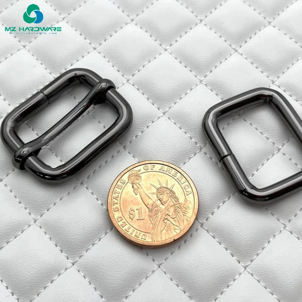 MZ Luxury Zinc Alloy Bag Strap Tri-Glide Pin Buckle with Heavy Duty Adjustable Slide Adjuster for DIY Bag Accessories