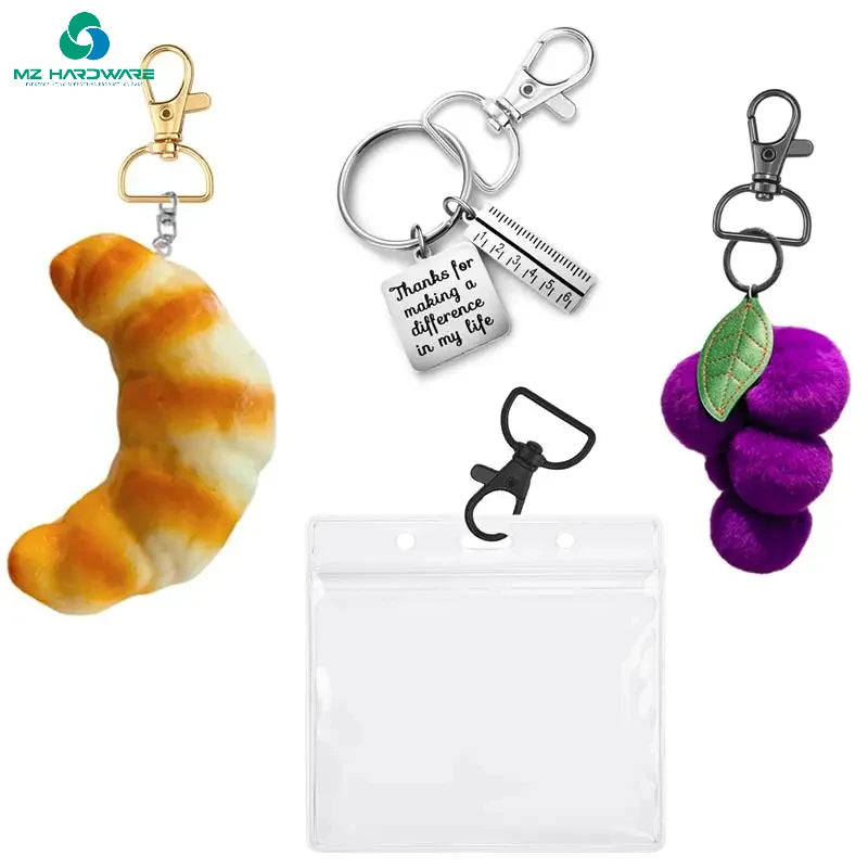 MZhardware Swivel Clasps with D Rings Lanyard Snap Hooks Keychain Clip Hook Metal Lobster Claw Clasps for Rings Crafting Sewing
