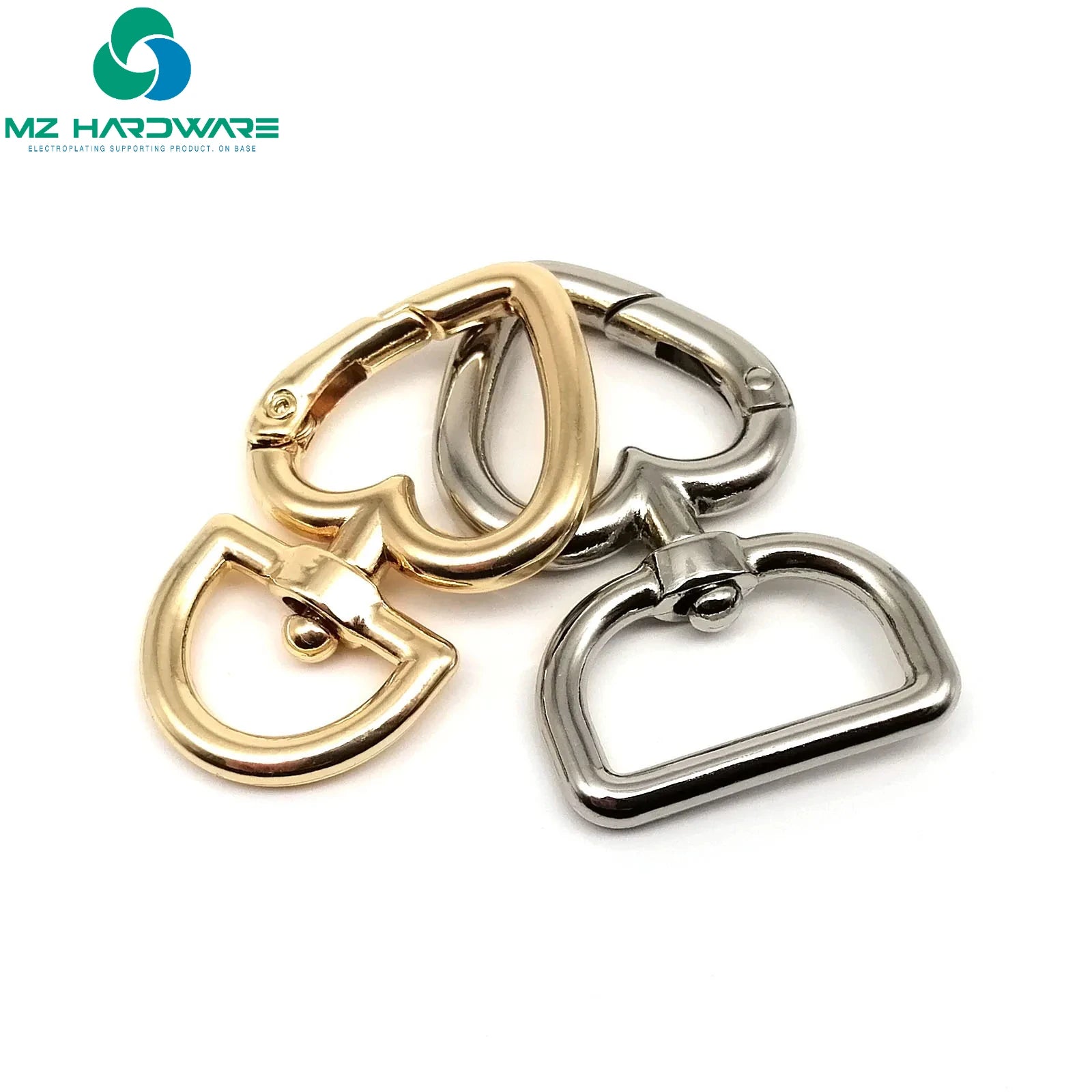 Peach Heart Shape Key Findings Snap Clasp Trigger Hook Carabiner Spring Open O Belt Strap Buckle Leather Bag Handbag Accessories