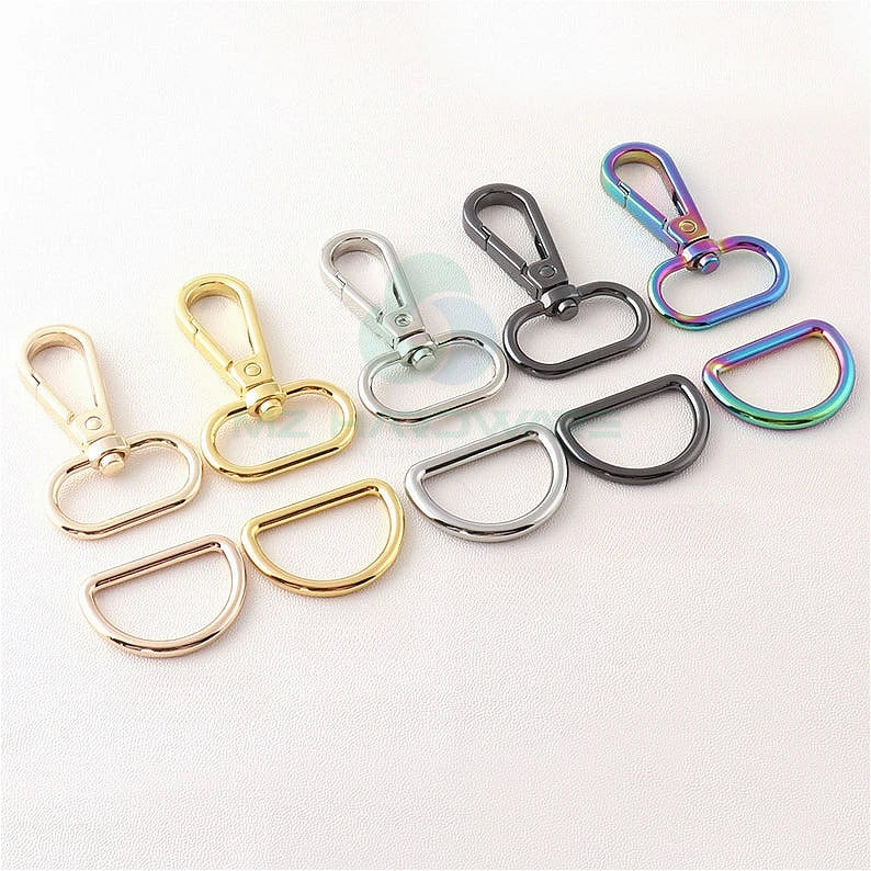 MZ High Quality Swivel Clasp With D Ring Set Swivel Trigger Snap Hooks Clip Purse Bag Hardware