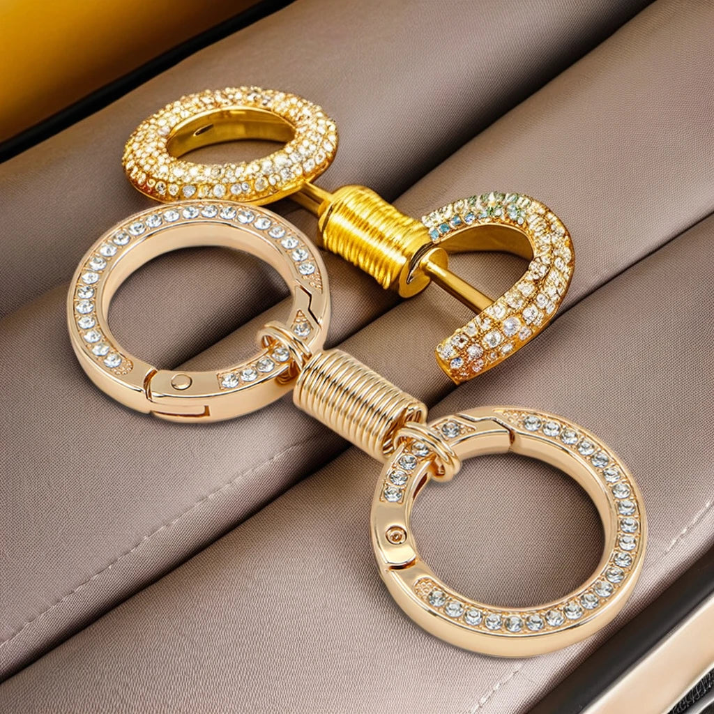 High Quality Metal Keychain Double Ring Bag Accessory Hook Buckle Small Size Spring Opening Design Handbag Use Snap Clip Type