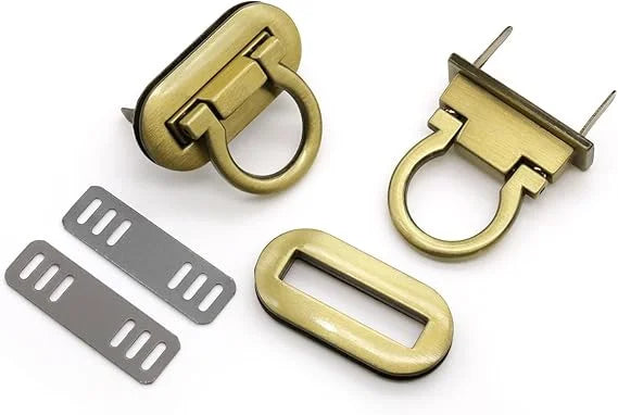 Ring Turn Lock Clasp Purse Closure Twist Locks Fasteners Clip Clasp Buckles for DIY Handbag and  Closure Purse Making Supplies