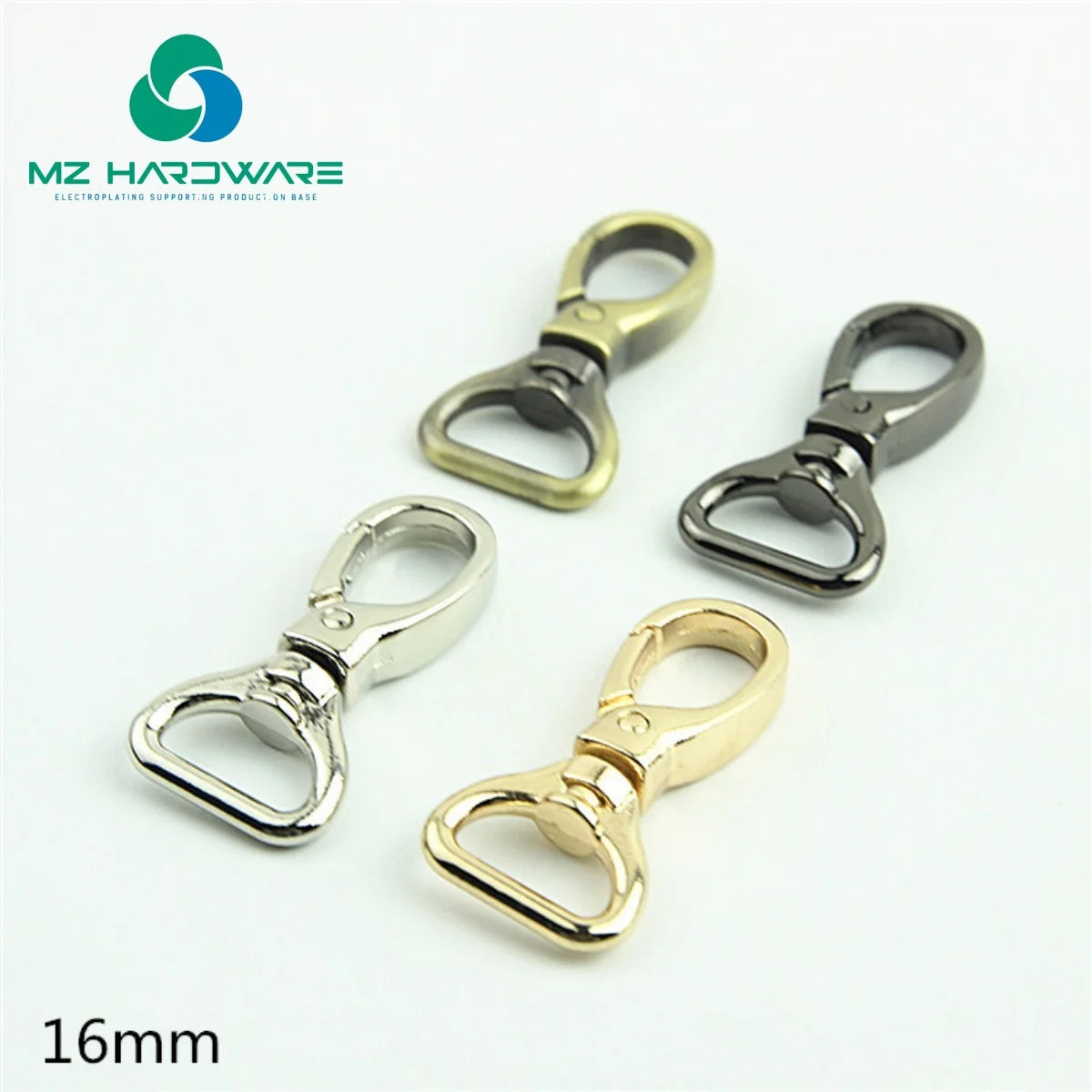 MZ High Quality Shiny Spring Snap Hook Bag Strap Hook Stainless Steel Swivel Snap Hook for Handbag Swivel