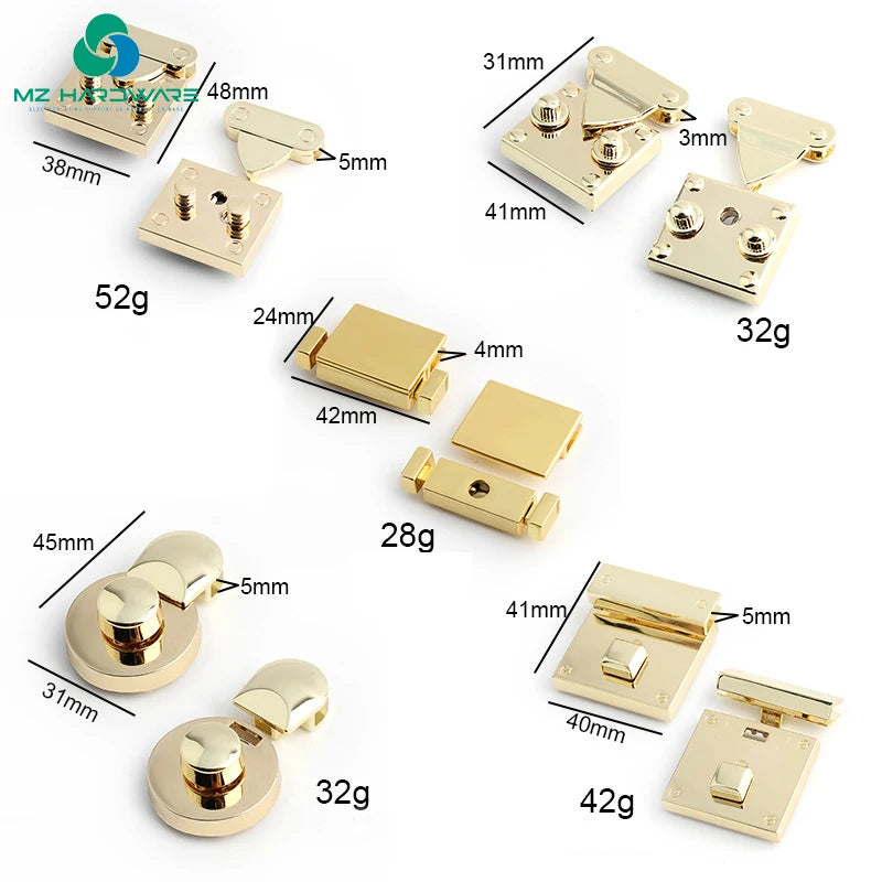 Metal Handbags Lock Wholesale Zinc Alloy Press Lock Bag Part Snap Clasps Purse DIY Accessories Closure Hasp Buckle for Handbags