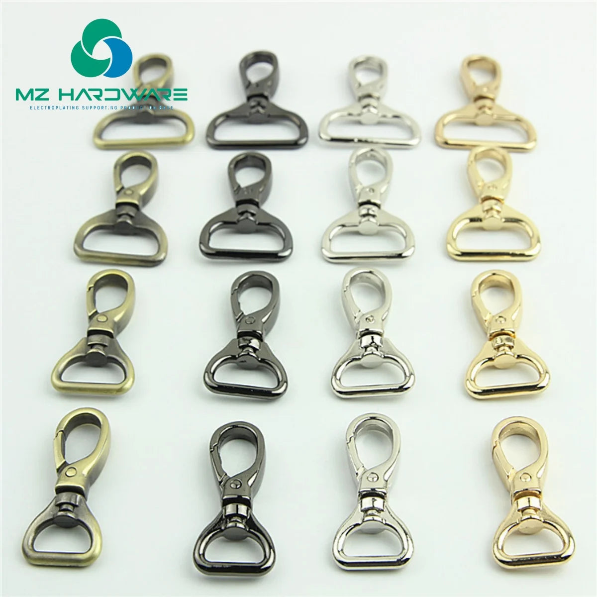 MZ High Quality Shiny Spring Snap Hook Bag Strap Hook Stainless Steel Swivel Snap Hook for Handbag Swivel