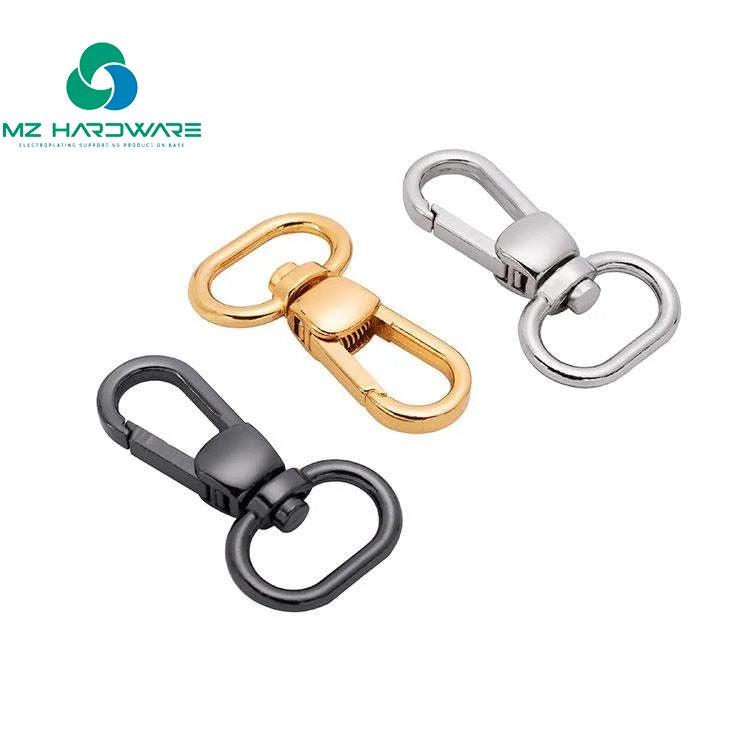 MZhardware Hot Sell Heavy Duty Small Bag Belt Hook Metal Spring Light Gold Zinc Clasp Swivel Snap Hook for Handbag Purse