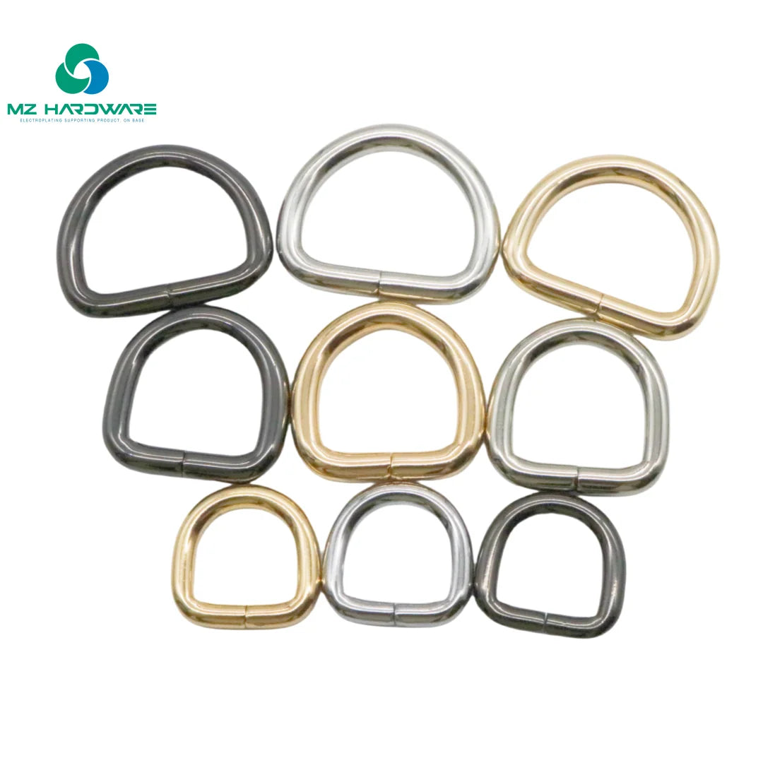 High Quality Metal D Ring Buckle Clasp 16-50mm Customized Logo  Luggage Backpack Handbag Hardware Bag Parts D Rings Accessories