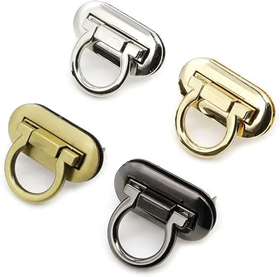 Ring Turn Lock Clasp Purse Closure Twist Locks Fasteners Clip Clasp Buckles for DIY Handbag and  Closure Purse Making Supplies