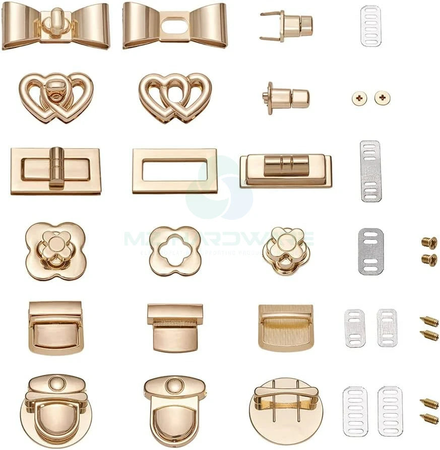 Turn Lock Clasp Purse Clutch Closure Bowknot Heart Flower Rectangle Twist Lock Fastener Handbag Bag Hardware Accessory