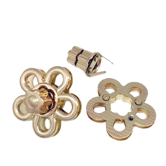 MZhardware Women's DIY Bag Luggage Hardware Accessories Big Flower Twist Lock Mortise Lock Buckle Floral Lock