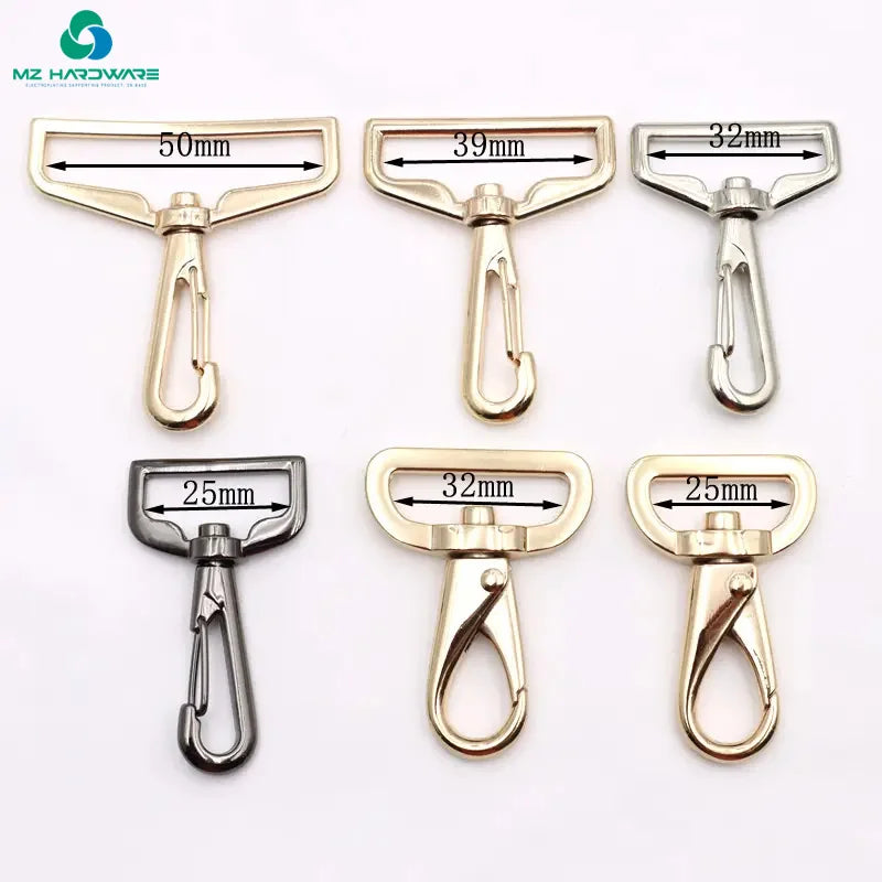 Luxury Waterproof Zinc Alloy Metal Swivel Carabiner Snap Hook Different Sizes Bag Clasp for Dog Leash Lanyard & Key Chain
