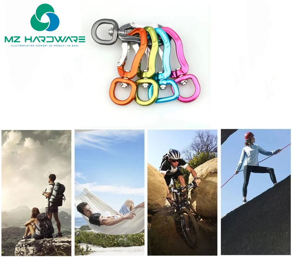 Swivel Carabiner Clips Corrosion-Resistant Lightweight Eco-friendly Material Ideal for Outdoor Sports Hiking Camping Fishing