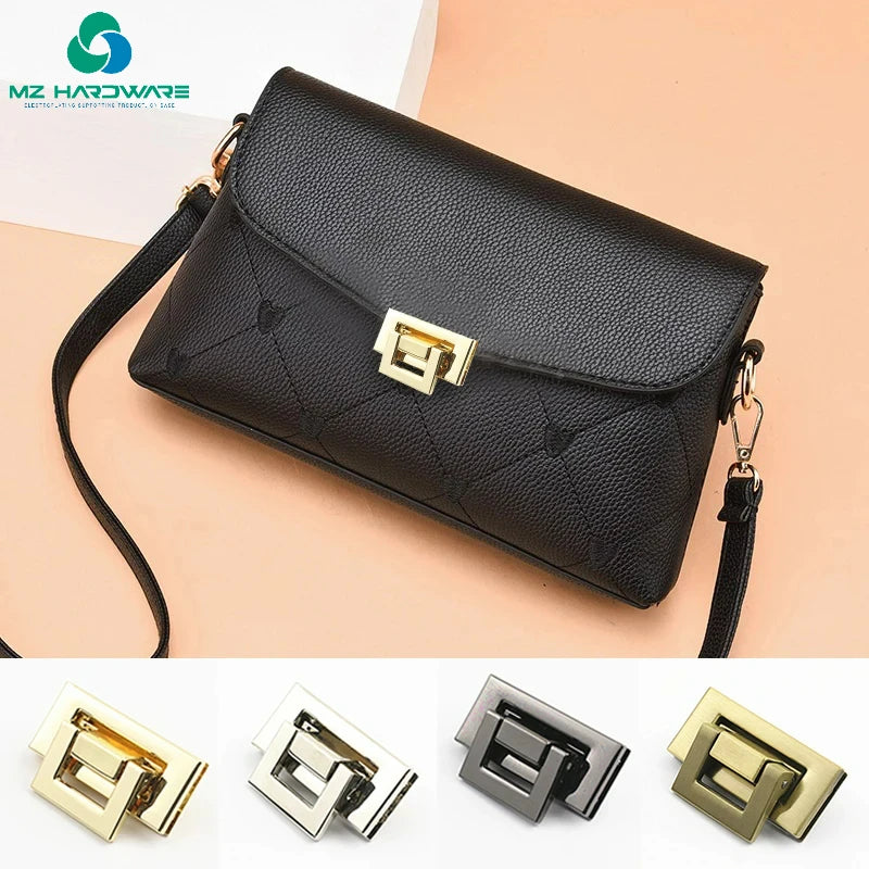 MZhardware High Quality Twist Lock Turn Handbag Hardware Accessories Professional Square Metal Buckle for Handbags