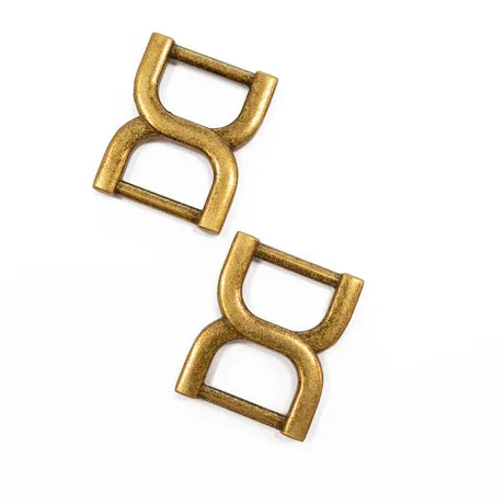 MZ Professional Luxury Handbag Luggage Brass Alloy Material 8 Strap Connectors X Ring Metal Buckle Strap D Ring Portable Double