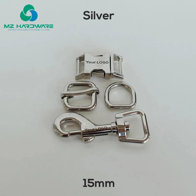 MZ Engraved(adjust Buckle+metal  Buckle+D Buckle+P Clasp)DIY Dog Collar Webbing Sewing Accessory Buckle 8 Colours 4 Sizes