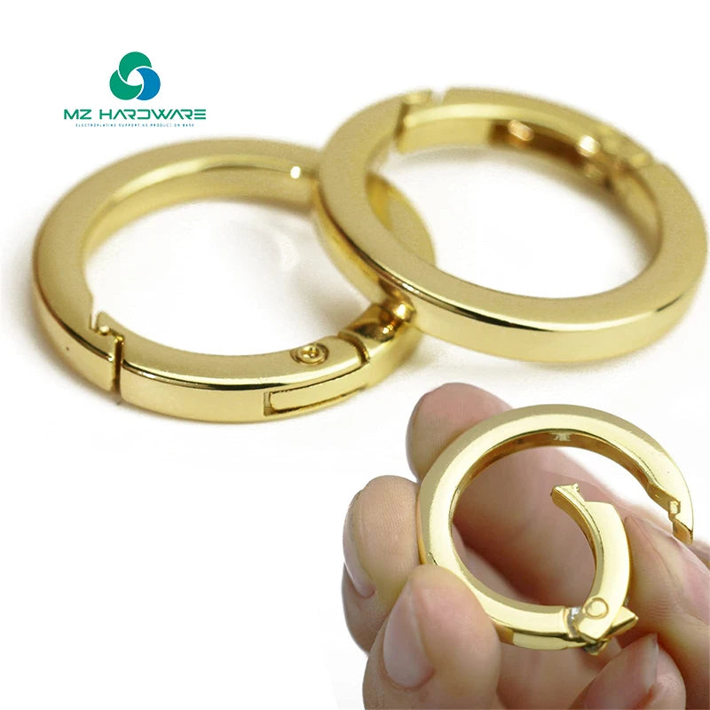 Most Popular Gold Spring Ring Clasp With Loops Bag Hardware Accessories Open Ring Bag Buckle for Bag Accessories