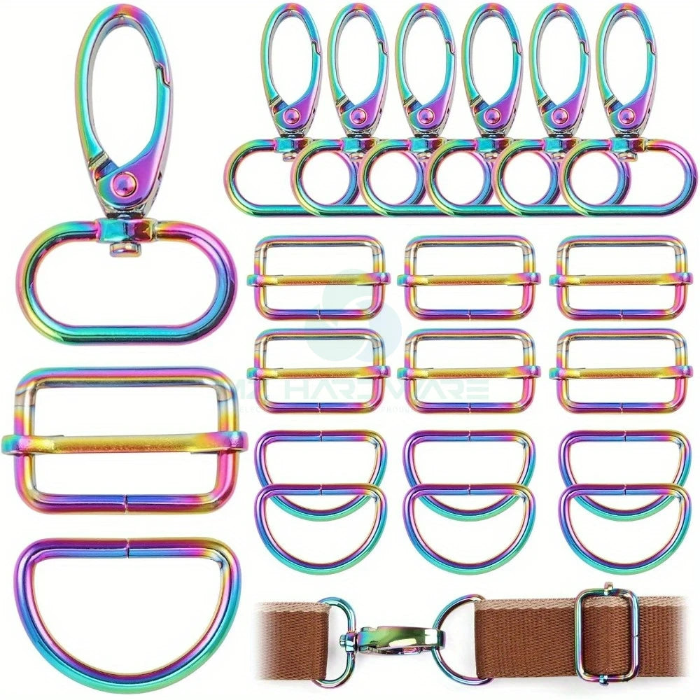 Stainless Steel Swivel Clasps D-Ring Buckles Rotating Lobster Clasp 25mm Mixed Color Hardware for Dog Collars
