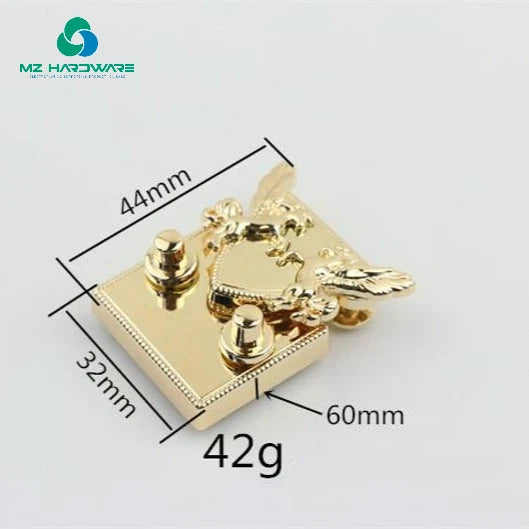 Metal Rectangle Purse Lock Pegasus ThumbTuck Tongue Clasp Latch Clutch Case Bag Leathercraft Hardware Repair
