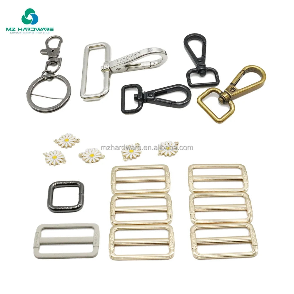 High Quality Zipper Bag Accessories Customized Logo Brand Logo Metal Label Snap Hooks DIY Hardware for Handbag Making